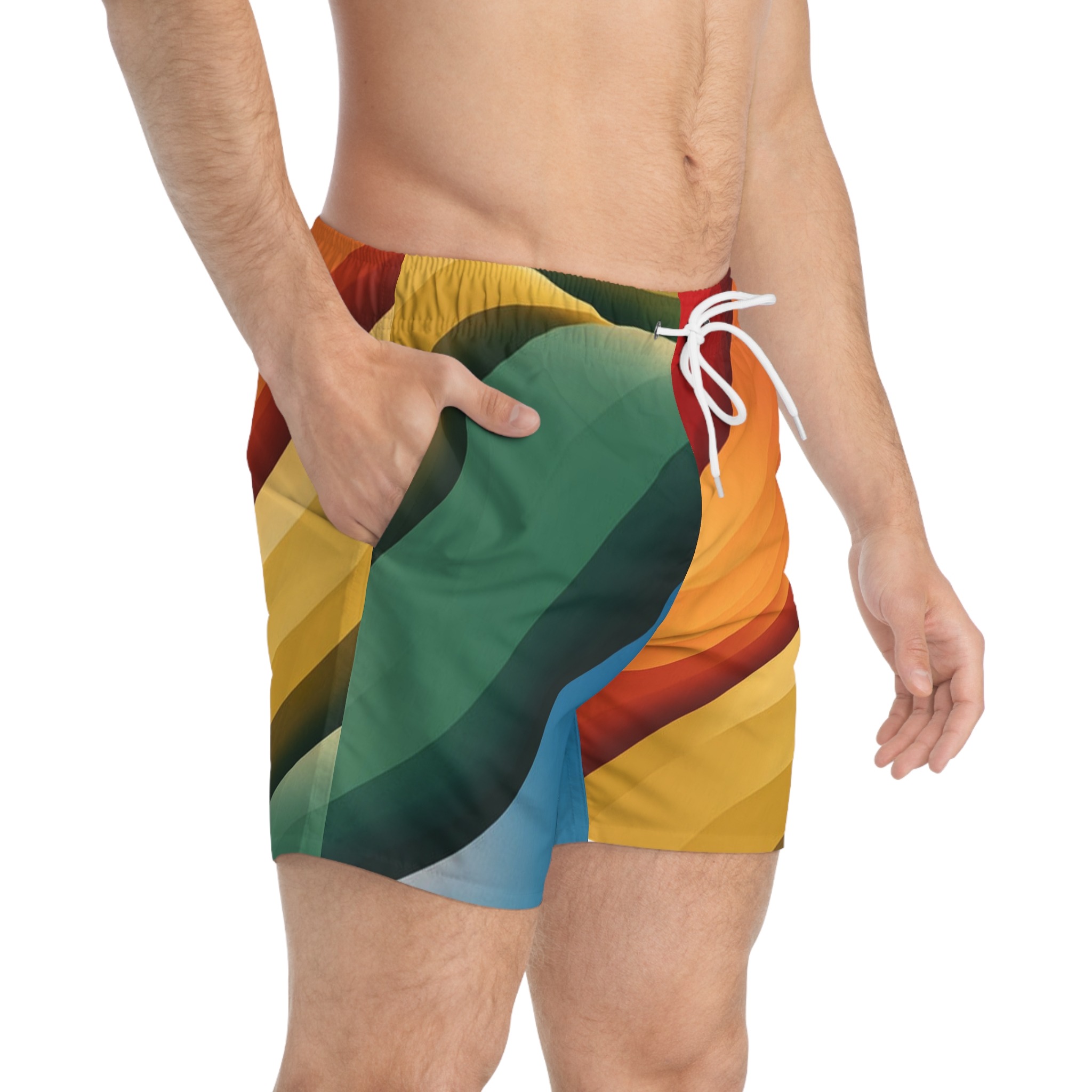 Born to Belong Rainbow Pride Swim Trunks - Image 4