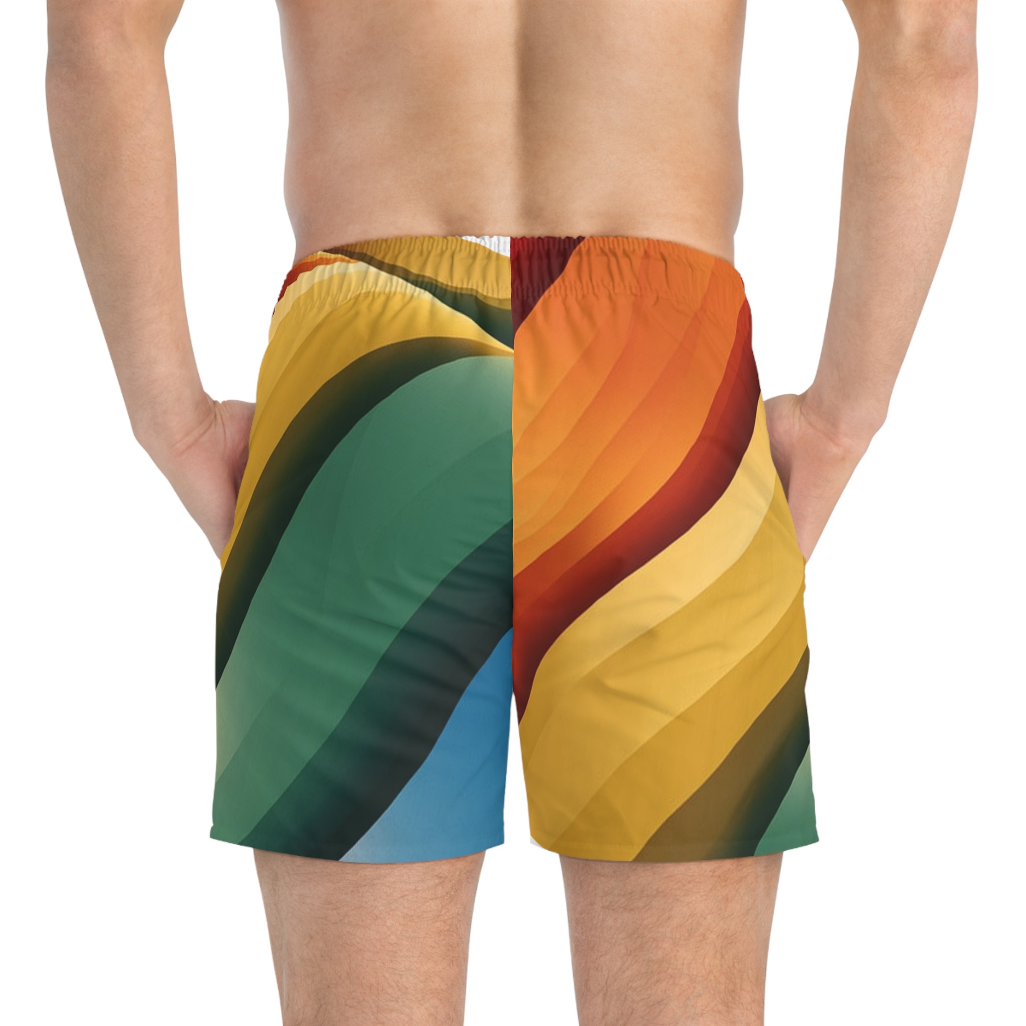 Born to Belong Rainbow Pride Swim Trunks - Image 5